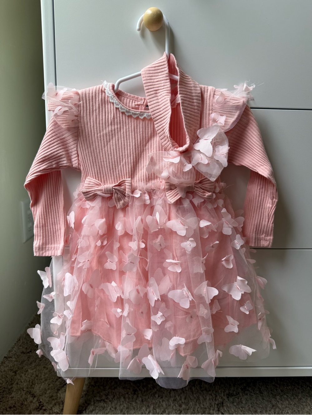 PatPat long sleeve dress and bow
